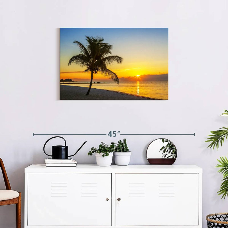Coucher de soleil sur la plage de Lynelle Key West, H 20 po x l 30 po