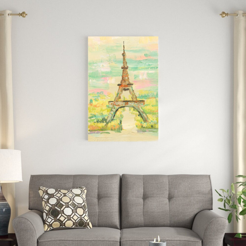 " Painted Eiffel Tower ", 36" H x 24" W