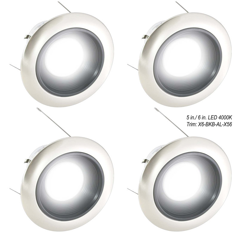 7.5'' Dimmable Air-Tight Standard Recessed Lighting Kit, Black Baffle/Satin Aluminum