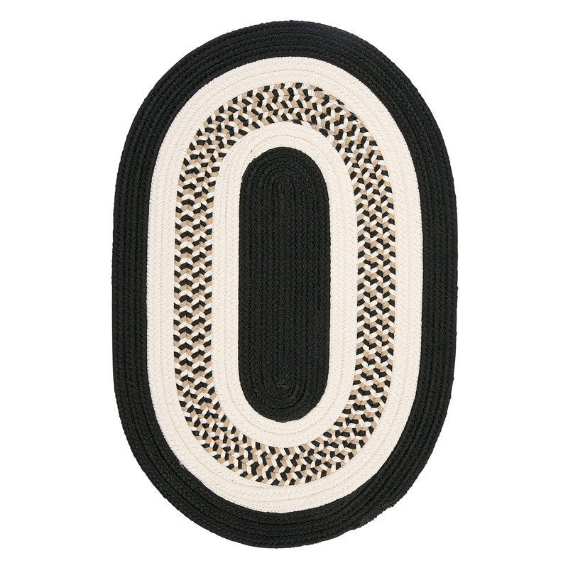 Tapis réversible intérieur / extérieur Bloxom - noir, Ovale 5 pi x 8 pi
