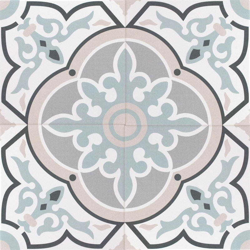 Monbleu Molenbek 8-in. Patterned Look Matte Porcelain Floor & Wall Tile