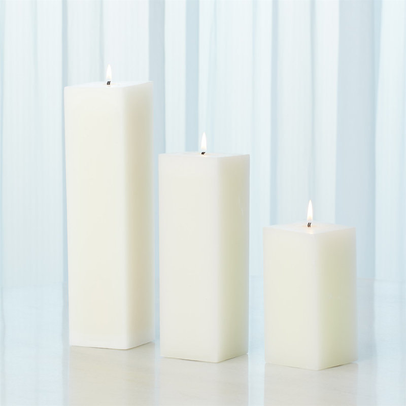 Square Pillar Candle-Unscented-3" x 9"