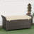 27 Gallon Patio Wicker Storage Bench, Outdoor PE Rattan Patio Furniture, 2-In-1 Large Capacity Rectangle Garden Storage Box With Handles And Cushion, Cream White