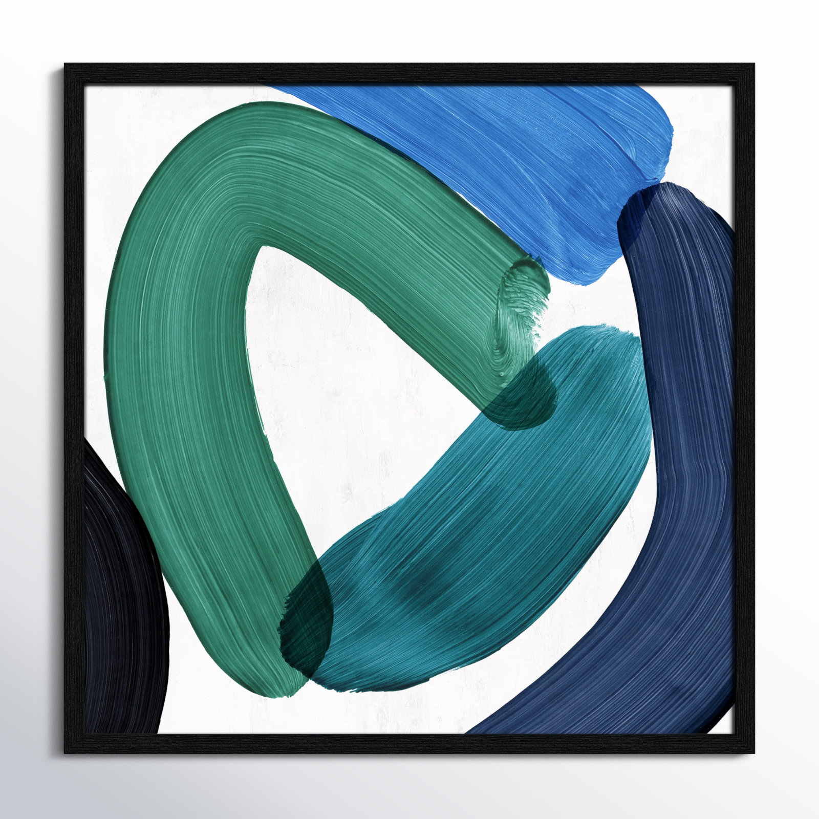 Smooth Bend I Painting, 27.5" H x 27.5" W x 0.75" D, Black Framed
