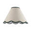 Scallop Edge Natural Textured Linen Coolie Lamp Shade With Trims By-910080672