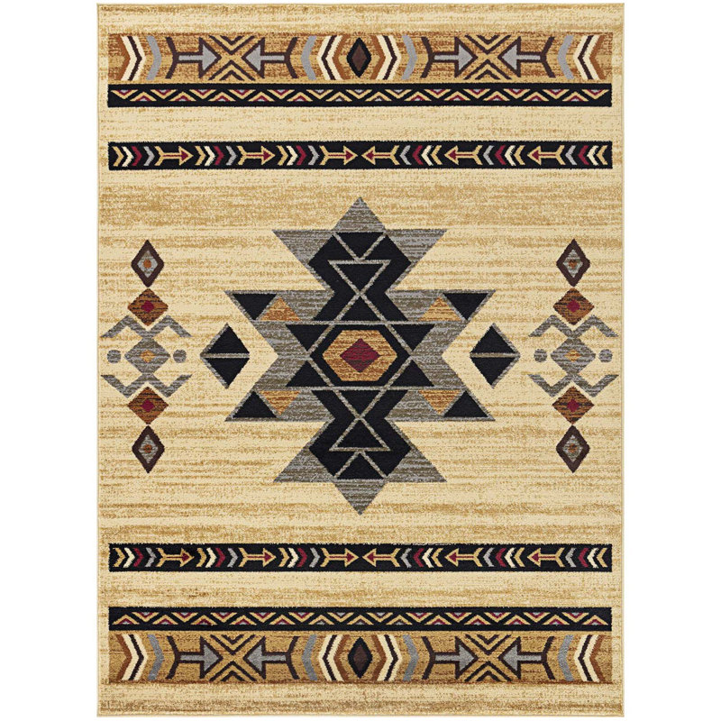 Southwest Area Rug, Stain Resistant Area Rug, Rectangle 5'3" x 7'3"