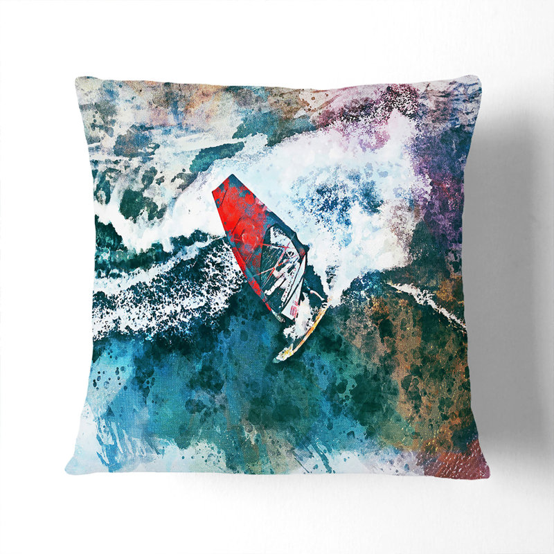 Wind Surfing Cushion with Filling, 55cm H x 55cm W x 20cm D