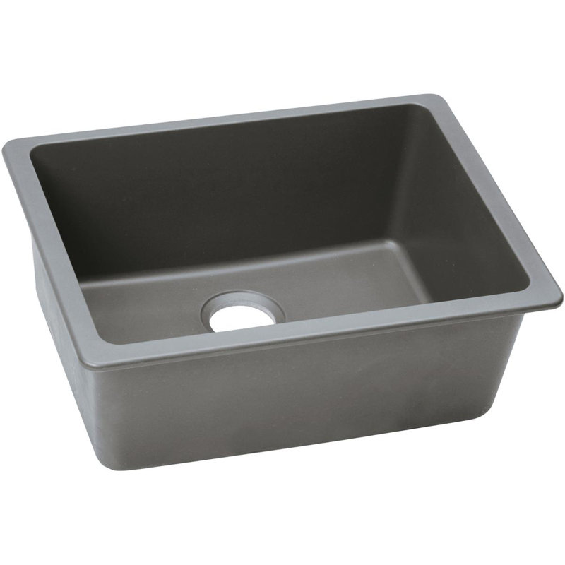Quartz Classic 24-5/8" x 18-1/2" x 9-1/2" Undermount Kitchen Sink, Silver Gray