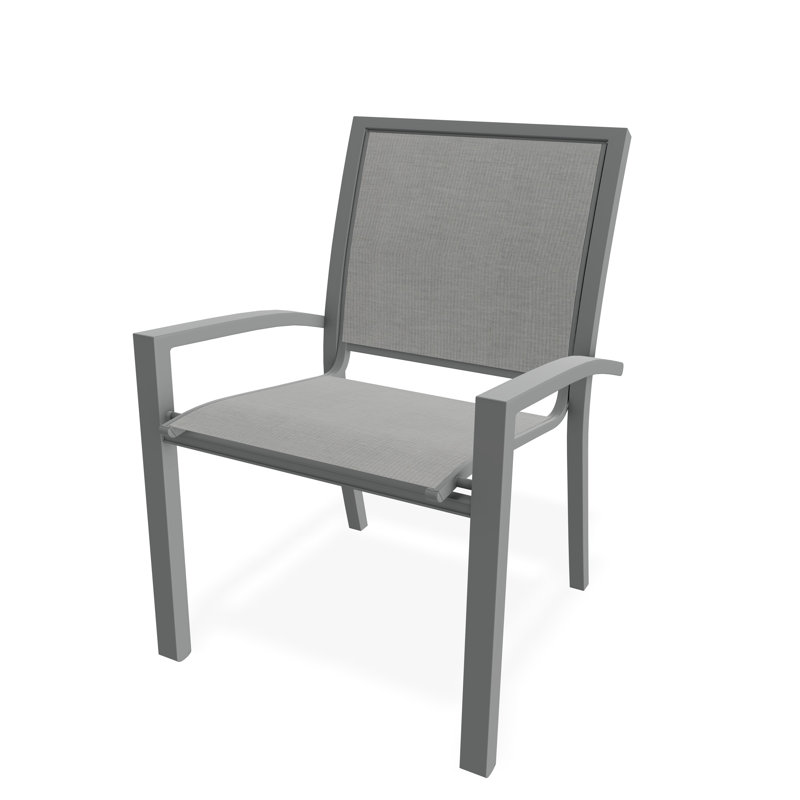 Chaise de café empilable Kendall, Graphite, Alliage Sunbrella®
