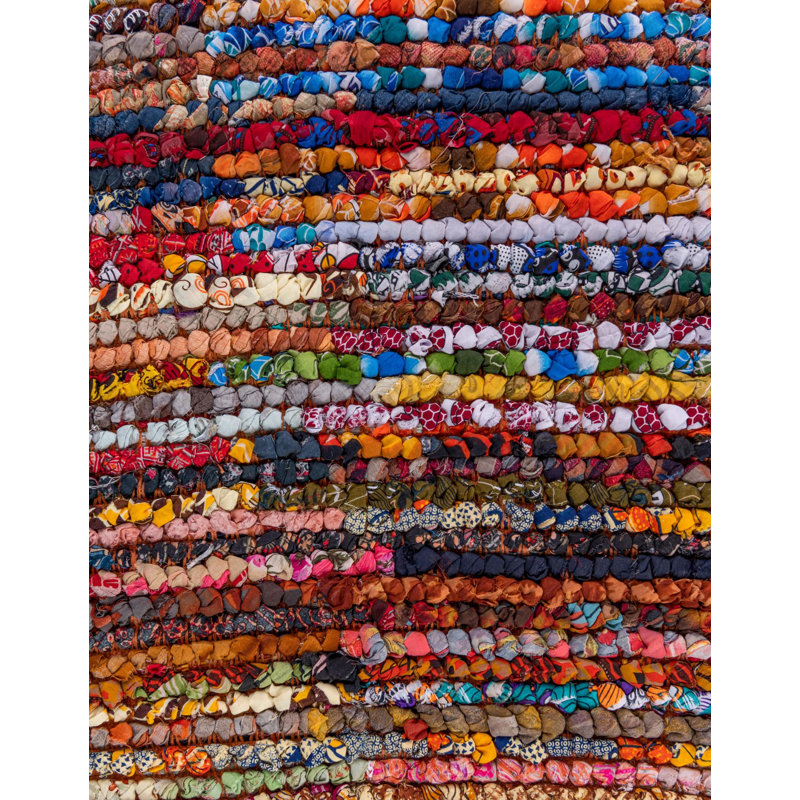 Lilan Cotton Abstract Indoor Rug, Table Runner 1'2" x 8'