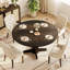 Table de salle à manger ronde pour 4 à 6 personnes, noire-1493775826