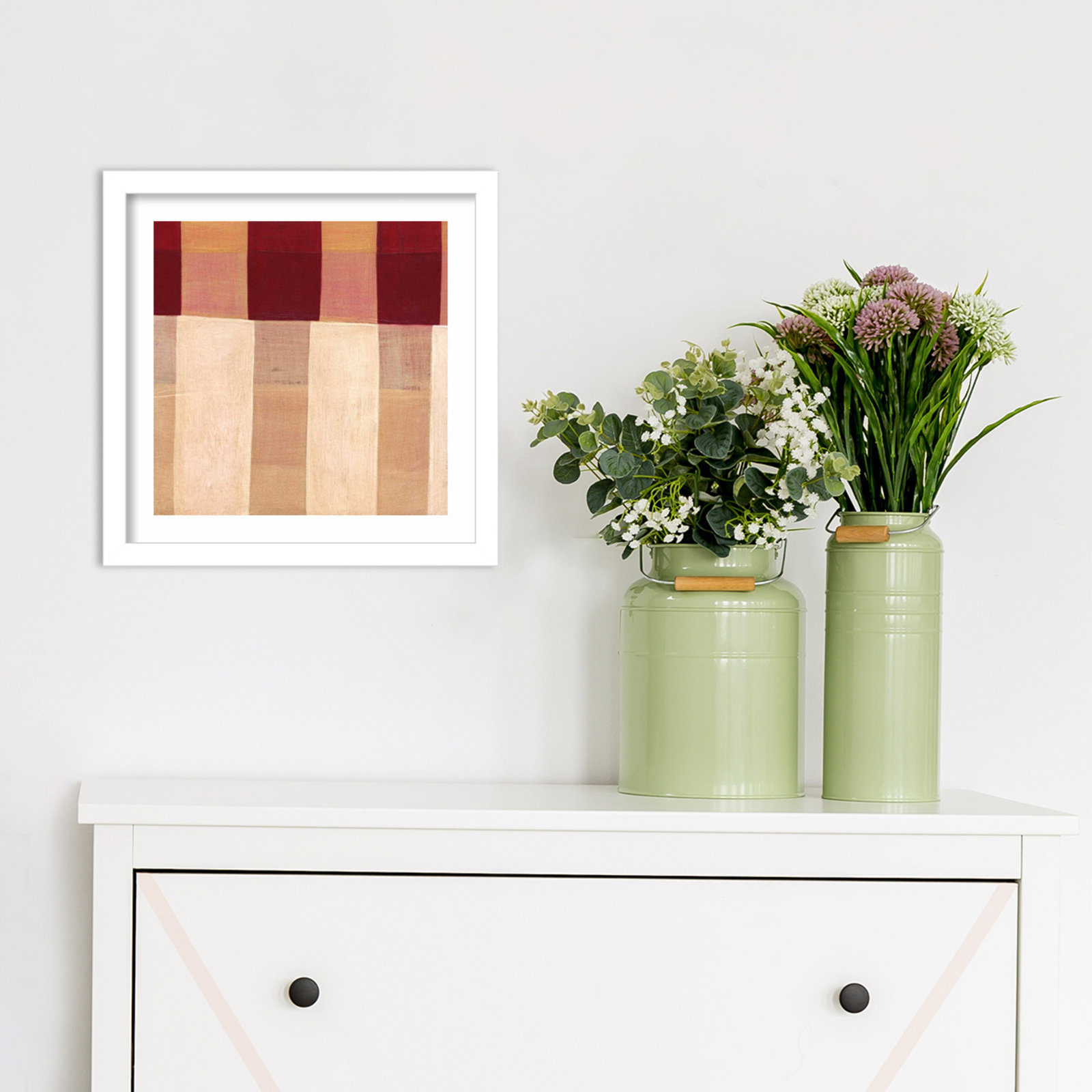 Broken Stripes 1 by Laura Nugent, White, 41" H x 41" W x 1" D