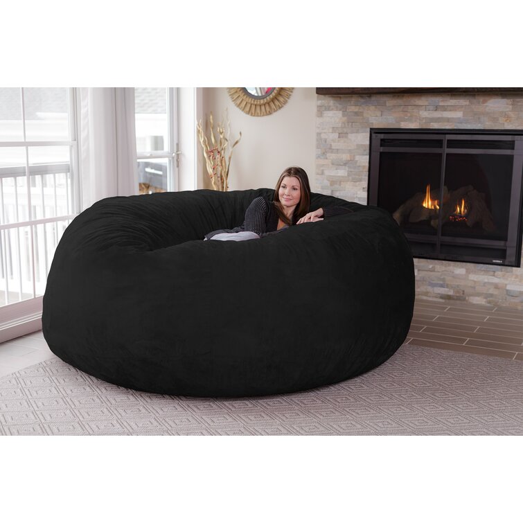 Latitude Run MicroSuede Bean Bag Sofa Upholstery: Black