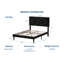 Structure de lit double tapissier pleine grandeur avec tête de lit capitonnée en cristal pour filles, support de lattes en bois, aucun sommier requis, noir-1306909359-1306909358