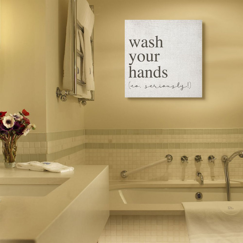 Impression d’art textuel, "pas de lavages graves, Toile tendue, H 30 po x l 30 po x P 1,5 po