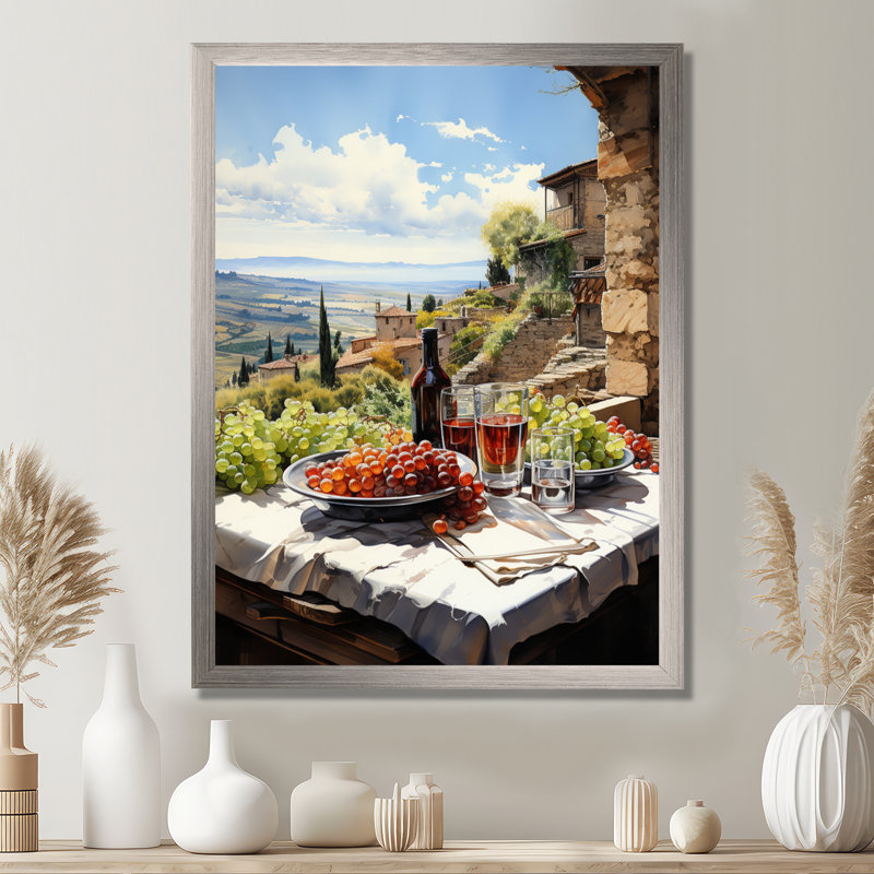 Vineyard Rendezvous In Rioja II - Vineyard Wall Art, Cadre simple argenté, H 40 po x l 30 po x P 1,5 po