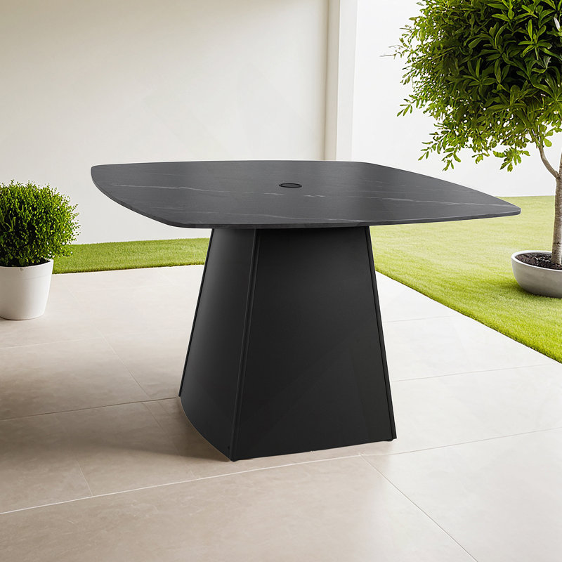 Table de salle à manger à piédestal d'extérieur 44 po Modern