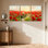 Assortiment de bouquets de coquelicots, bicyclette, coucher de soleil, ensemble de 3 reproductions d'art sur toile