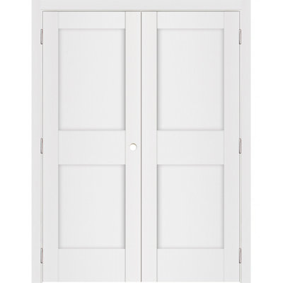 Stile 023 Pre-Hung Soft White Laminated Modern Interior Double Door