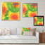 Rouge, orange, jaune, vert et abstrait - peinture-2042139257-2042139252