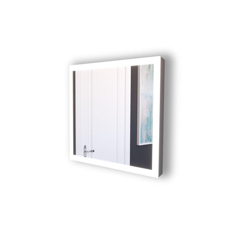 Quillen Modern Contemporary LED Lighted Bathroom Vanity Mirror, 30" H x 36" W