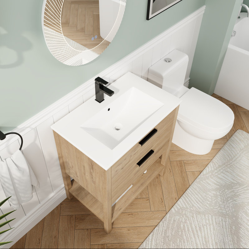 Meuble-lavabo 30 po avec tiroirs, Blanc