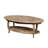 Rustic 48-Inch Solid Oval Wood Farmhouse Coffee Table with Curved Legs 