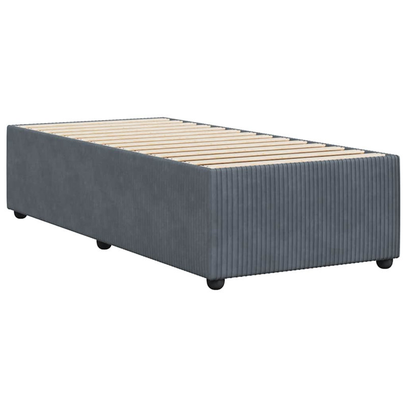 Latitude Run® Bed Frame Without Mattress  Velvet, Twin, Dark Gray