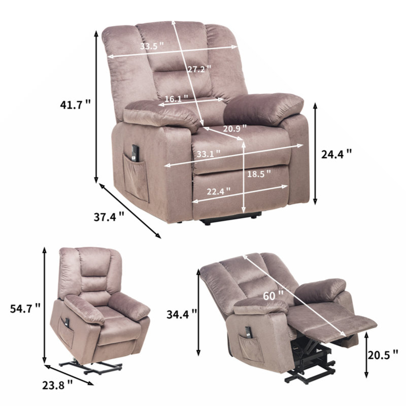 Fauteuil inclinable Kazufumi, Tissu brun