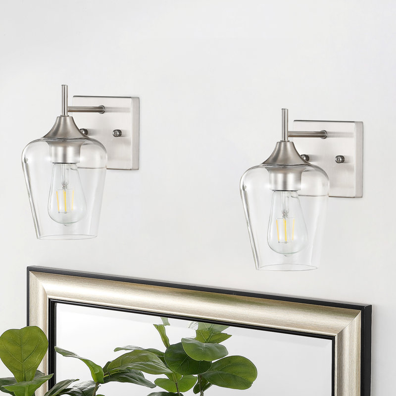 Dimmable Wall Sconce Set (Set Of 2), Nickel