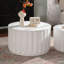 Ensemble de tables de rangement gigognes blanches avec couvercle amovible, tables d'appoint modernes à bord arrondi pour le salon, ensemble de tables basses de rangement cachées