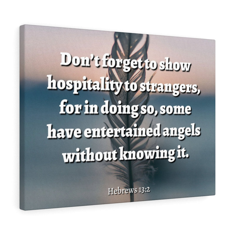Angels Hebrews 13:2 - Wrapped Canvas Print, 30cm H x 41cm W