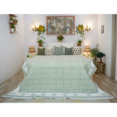 Fabdivine Cotton Quilted Throw Blanket