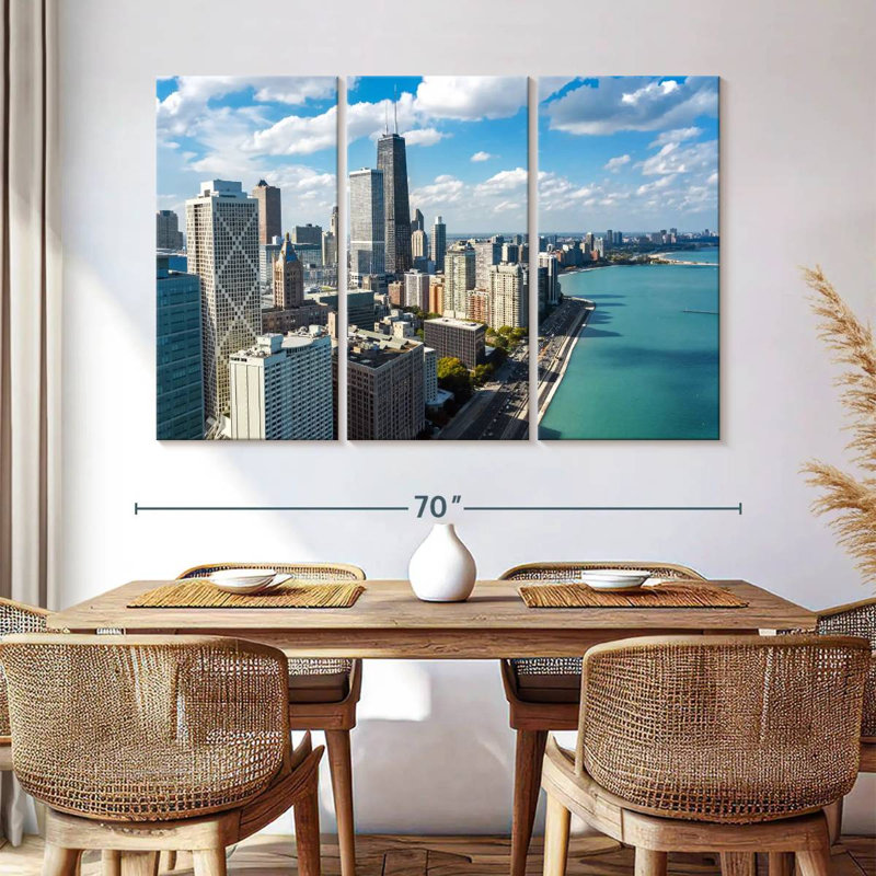 Sebbie, Chicago, front de mer, horizon, H 42 po x l 65 po
