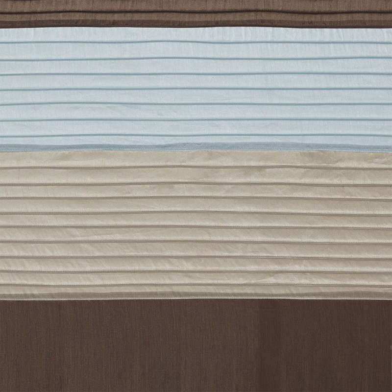 Rideau de douche en soie synthétique 1pc, Bleu / brun