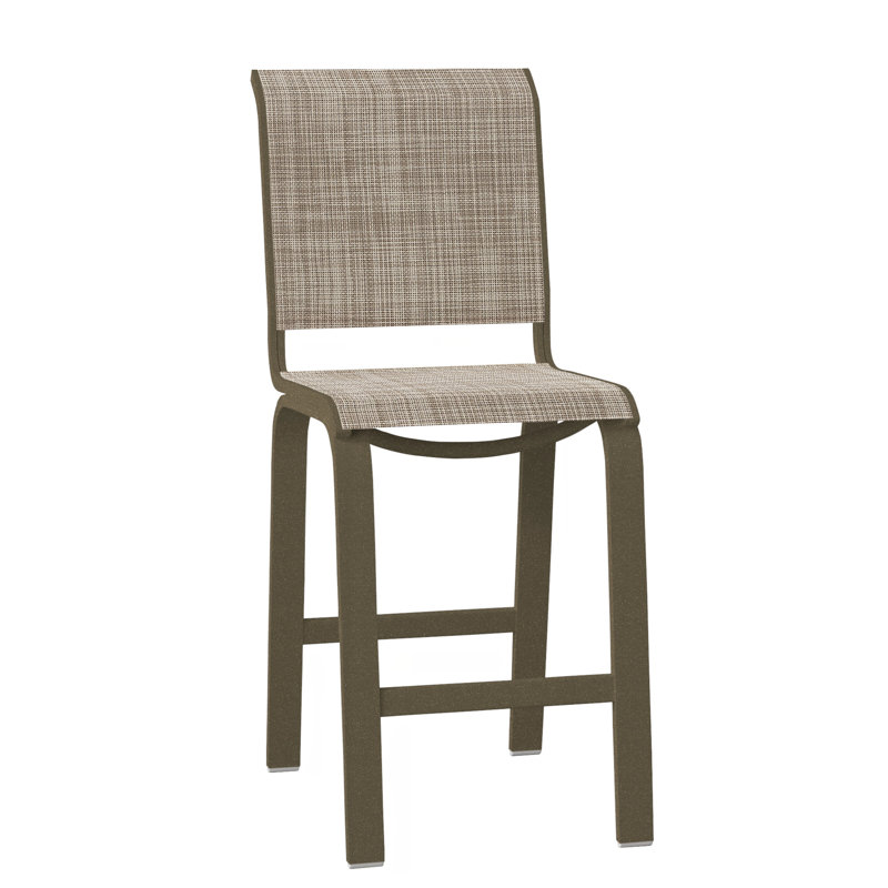 Tabouret de bar 26 po Holna, Bristol taupe Sunbrella®, Bois de plage texturé