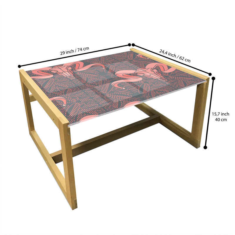 Jakevious Trestle Coffee Table, 40cm H x 74cm W x 62cm D