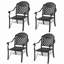 Chaise de patio en fonte d'aluminium 4 pièces avec structure et coussins