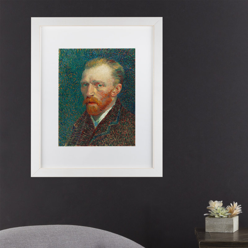 « self portrait », impression sur toile, H 20 po x l 16 po x P 0,5 po, Cadre blanc, Blanc