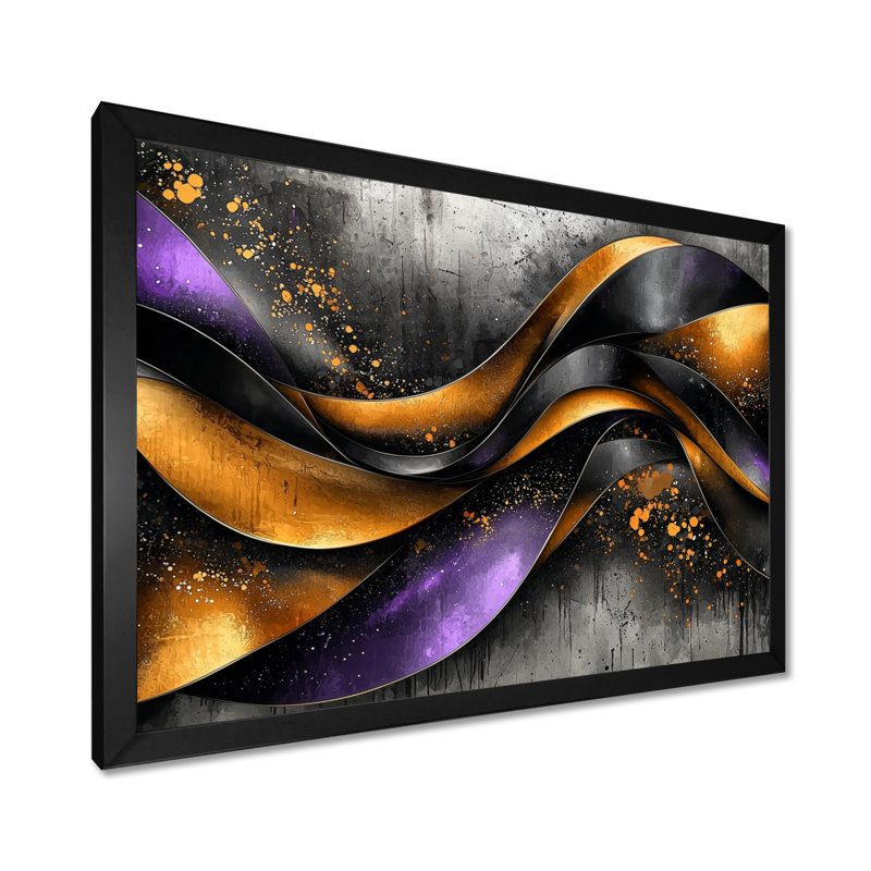 Wilhoit - Abstract Wall Art, 34" H x 44" W, Black, Single Picture Framed Print