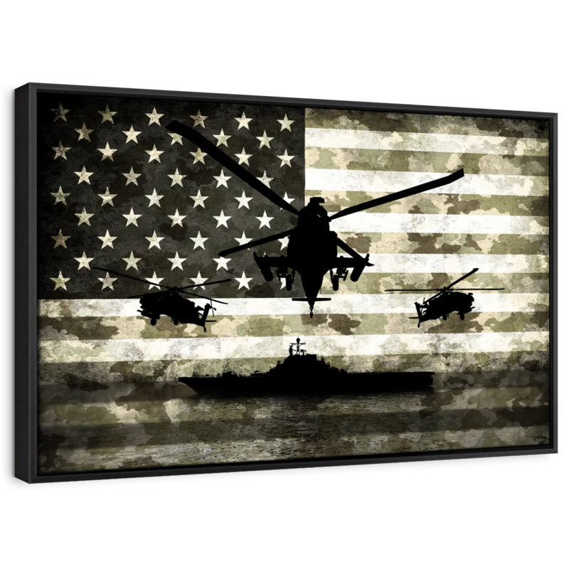 Militaire «Marine Camo USA Flag», H 29 po x l 43 po