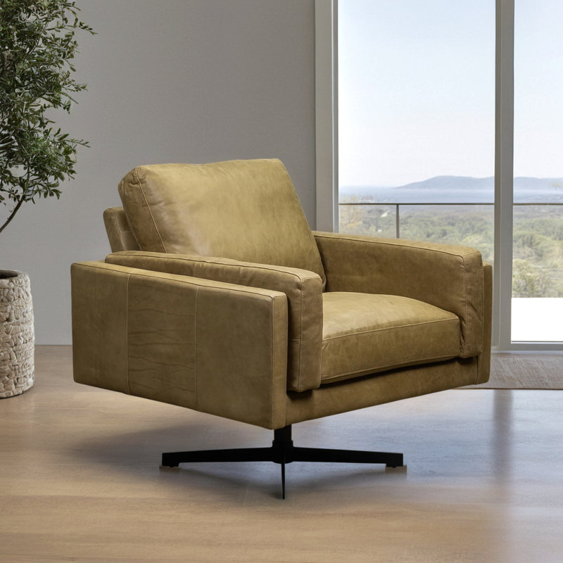 Spencer Swivel Ottoman in Kudos Seagrass, Ten Gallon Hat Mix