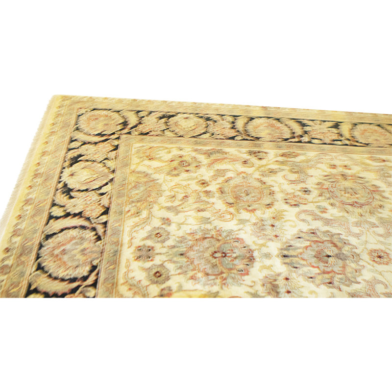 Tapis doré et noir de haute qualité noué à la main