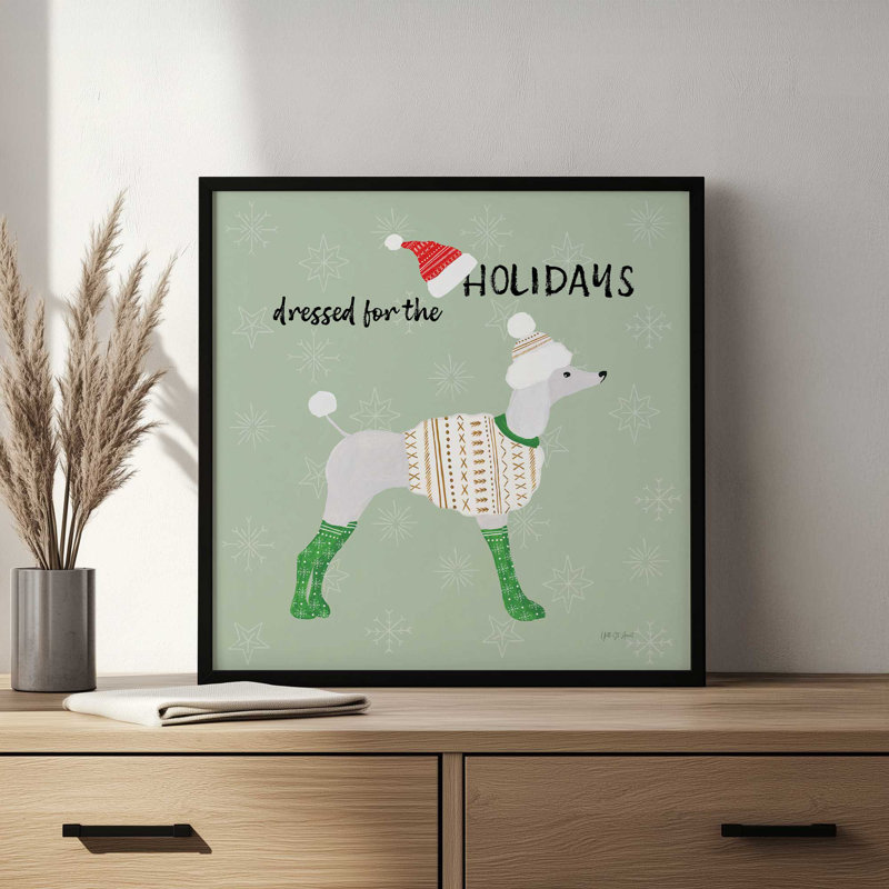 «Puppy It's Cold dehors IV» par Yvette St. Amant, reproduction d'art, H 12 po x l 12 po, Blanc