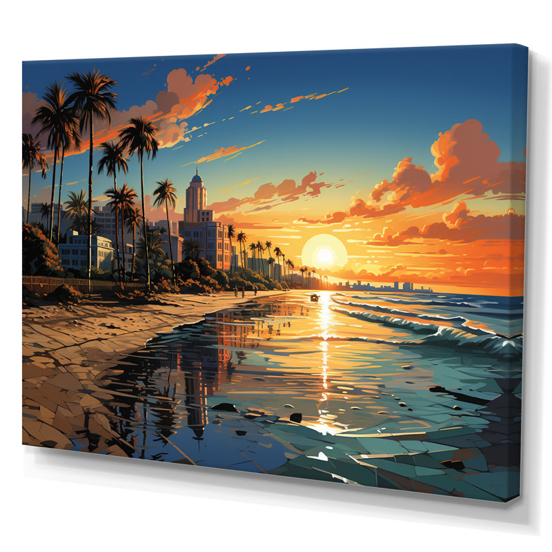 Sunshines State Miami I, reproduction d'art sur toile, H 16 po x l 32 po x P 1 po, Toile tendue