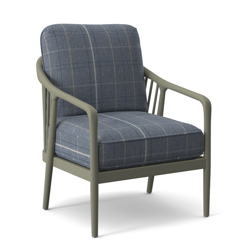 Guinevere Armchair, Lapis Plaid; 0126-63, Greystone
