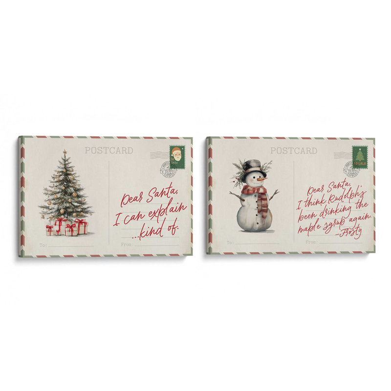 Dear Santa Diaries, reproduction d'art sur toile, H 12 po x l 36 po, Toile tendue, Toile tendue