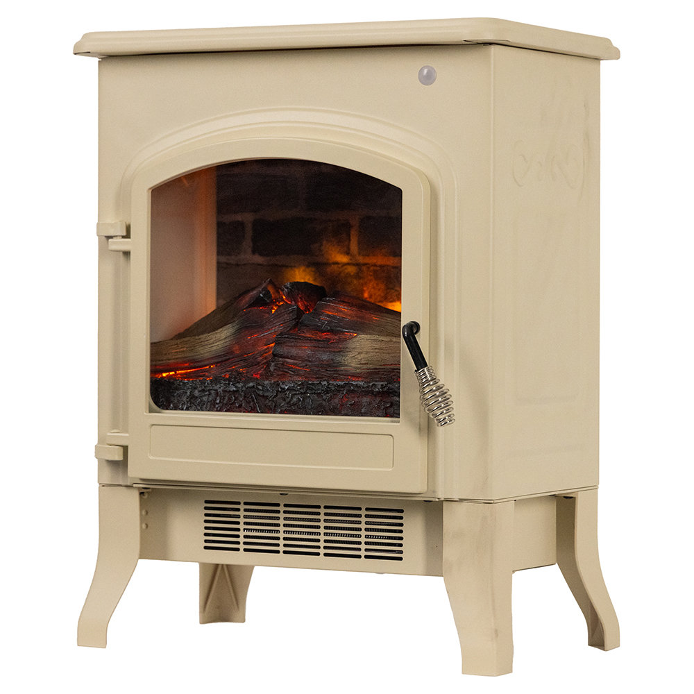 Country Living 16.9" W Portable Electric Fireplace Stove Heater, Remote Control, Realistic Logs Country Living