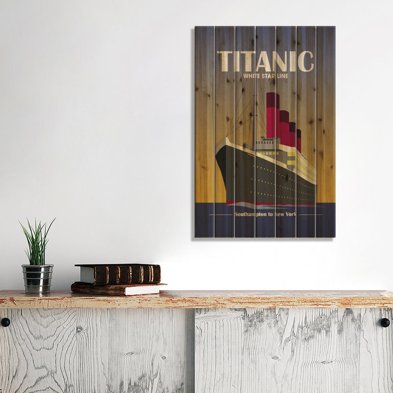 Titanic paquebot art déco, L 26 po x H 40 po