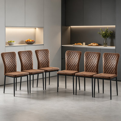 Tufted Upholstered Velvet/Suede Armless Dining Chair with High Back